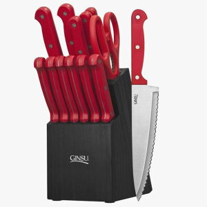 MX iCtZbg 14s[X@GbZVV[Y@ubNt@bh@Ginsu 3887 Essential Series Cutlery Set with Black Block, Red