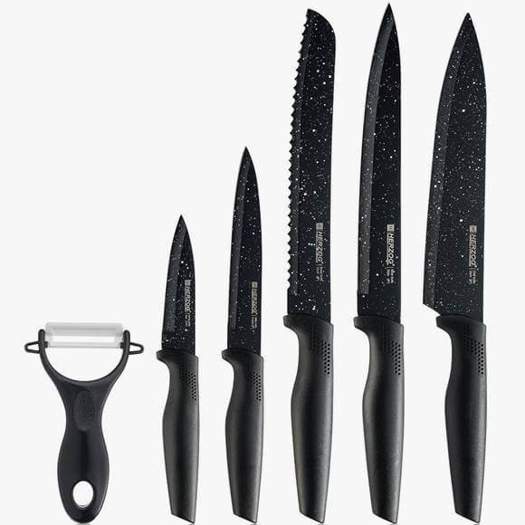 セール特別価格 お洒落な包丁で プレゼントにも大変喜ばれますよ インペリアル コレクション キッチンナイフセット 6点セット ピーラー ブラック Imperial Kitchen Piece Collection 特価 Set Knife 6 Black Knives