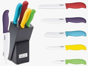 NCWi[g Z~bNiCt6_Zbg ubNt }`J[@Cuisinart 6-Piece Ceramic Cutlery Knife Block Set, Multicolored C59CE-C6P