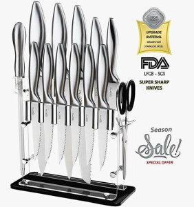 Lb`iCtZbg Zbg 14_Zbg Lb`nT~ V[vi[ X^ht XeX Kitchen Knife Set 14 Piece Stainless Steel