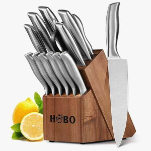 Lb`iCtZbg Zbg 14_Zbg Lb`oT~ V[vi[ X^ht XeX HOBO Knife Set,14-Piece Knives with Wooden Block