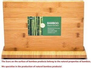 �L�b�`���i�C�t�X�^���h �}�O�l�b�g���X�^���h �i�C�t�t�H���_�[ Magnetic Kitchen Knife Block(Natural Bamboo),Knife Holder,Knife Organizer Block