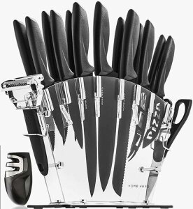 Lb`iCtZbg Zbg 17_Zbg Lb`nT~ s[[ X^ht Knife Set with Block Bonus Peeler Scissors Cheese Pizza Knife
