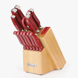 �L�b�`���i�C�t�Z�b�g ��Z�b�g 14�_�Z�b�g �L�b�`���n�T�~ �V���[�v�i�[�t�X�^���h McCook MC24 14 Pieces kitchen knife set with Wooden Block,