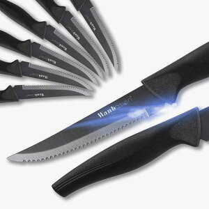 oVI Xe[LiCtZbg 8_Zbg ubN H XeXiCt e[uiCt H Wanbasion Steak Knife Set Dishwasher Safe 8-Piece