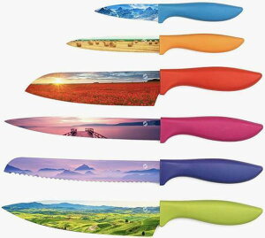 Lb`iCt6_Zbg Zbg JtiCtZbg Colored Kitchen Chef Knife Set n VFtiCt LCȃiCt fUCiCt