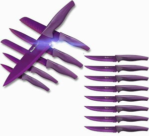 Lb`iCt14_Zbg Xe[LiCt vtFbVi Zbg n oVI p[v Wanbasion Purple Professional Kitchen Knife Set