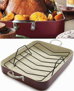 �O���[���p�� ���[�X�g�p�� �w���V�[ �Z���~�b�N�m���X�e�B�b�N �u���S�[�j�� GreenPan Healthy Ceramic Nonstick Roasting Pan Burgundy