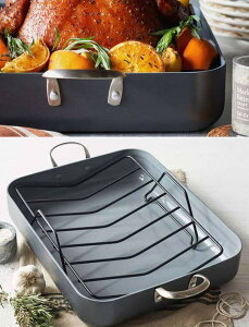 �O���[���p�� ���[�X�g�p�� �w���V�[ �Z���~�b�N�m���X�e�B�b�N �O���[ GreenPan Healthy Ceramic Nonstick Roasting Pan Grey