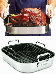[X^[p I[Nbh XeX mXeBbN PFOAt[ bNt 33×40cm All-Clad Stainless Steel Large PFOA Free Nonstick Roaster