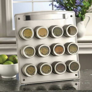 JXeC }Olbg XpCXbN 12 Kamenstein Magnetic 12-Tin Spice Rack 31112