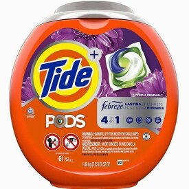 タイド 洗濯洗剤 ジェルボール61個入り スプリング リニューアル ファブリーズ Tide Pods Laundry Detergent Soap Pods Spring & Renewal 61 Count Febreze