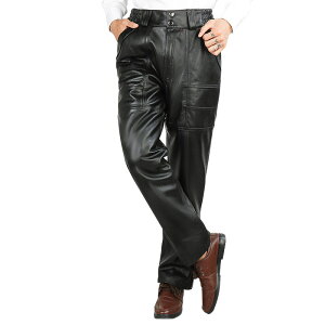 レザーパンツ メンズ 革パン 本革 牛革  バイクパンツ バイク用レザーパンツ スキニー 革パンツ ストレート ライダースパンツ 通気 防水
