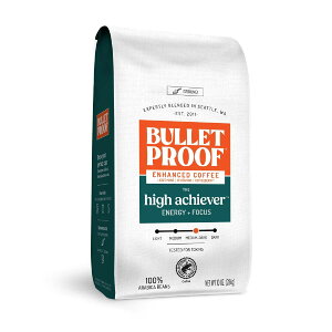 Bulletproof �n�C�A�`�[�o? �G���n���X�h�E�R�[�q�[ 308g�A�~�f�B�A���_�[�N���[�X�g��The High Achiever?Enhanced Ground Coffee, Medium-Dark Roast�o���b�g�v���[�t