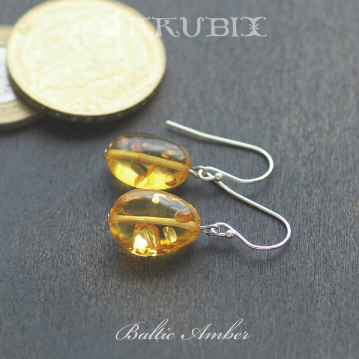 楽天市場】シルバーピアス・イヤリング 【バルト海の琥珀】クリア 