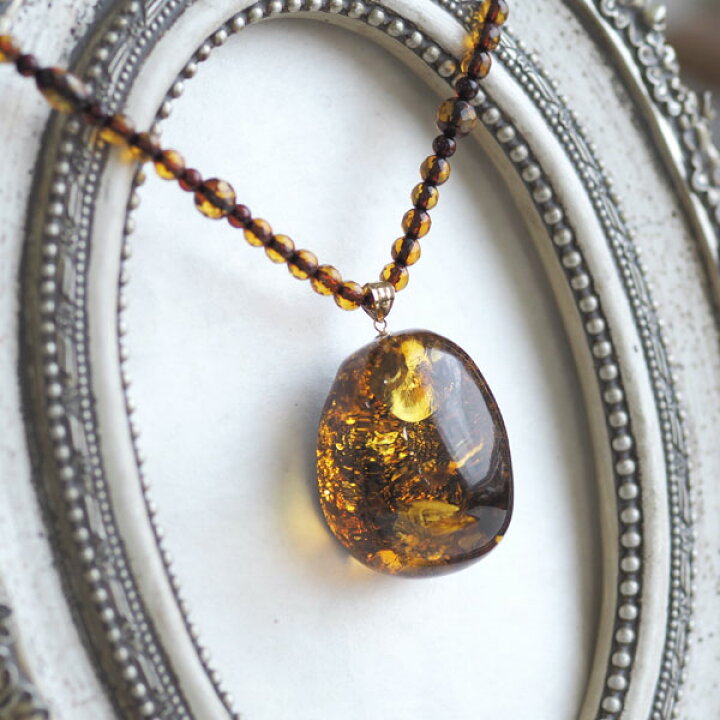 楽天市場】【バルト海の琥珀】ネックレス K18Gold 1点もの大粒ルース  
