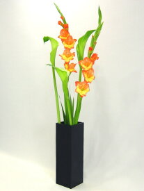 ベーシック／ブラック色四角柱S型（高さ298mm×横幅・奥行128mm）アクリル・フラワーベース・花器・花瓶