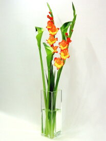 ベーシック／クリア色四角柱S型（高さ148mm×横幅・奥行92mm）アクリル・フラワーベース・花器・花瓶