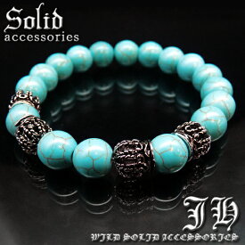 楽天市場 天然石 トルコ石 ブレスレット 本物の通販