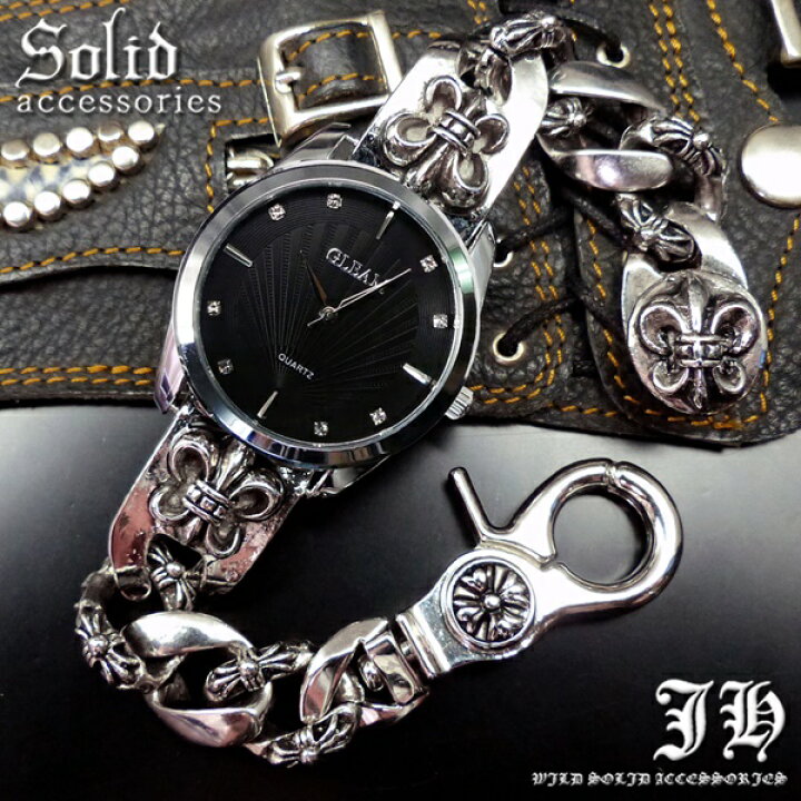 楽天市場】フレア シルバー cr ブレスレット 時計 日付 メンズ 銀 色  