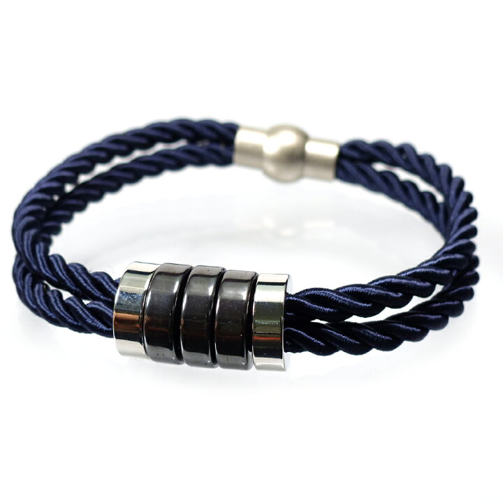 楽天市場 メンズ レザー ブレスレット 本革 ネイビー ブルー 青 ツイスト コード 多重 重ね付け マグネットタイプ ペア レディース 男女兼用 B1128 0023 ファッション アクセone プレゼント ギフト おしゃれ あす楽 新作 服 夏 秋 秋服 秋物