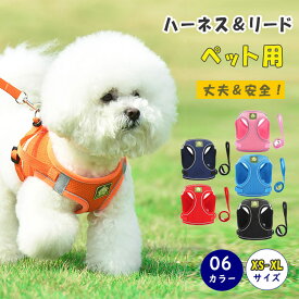 猫ハーネスリード付きメッシュベスト型抜けないダブルロック簡単装着可愛い猫用ハーネス胴輪散歩お出かけペット用キャットドッグ兼用サイズ交換okxssmlxl