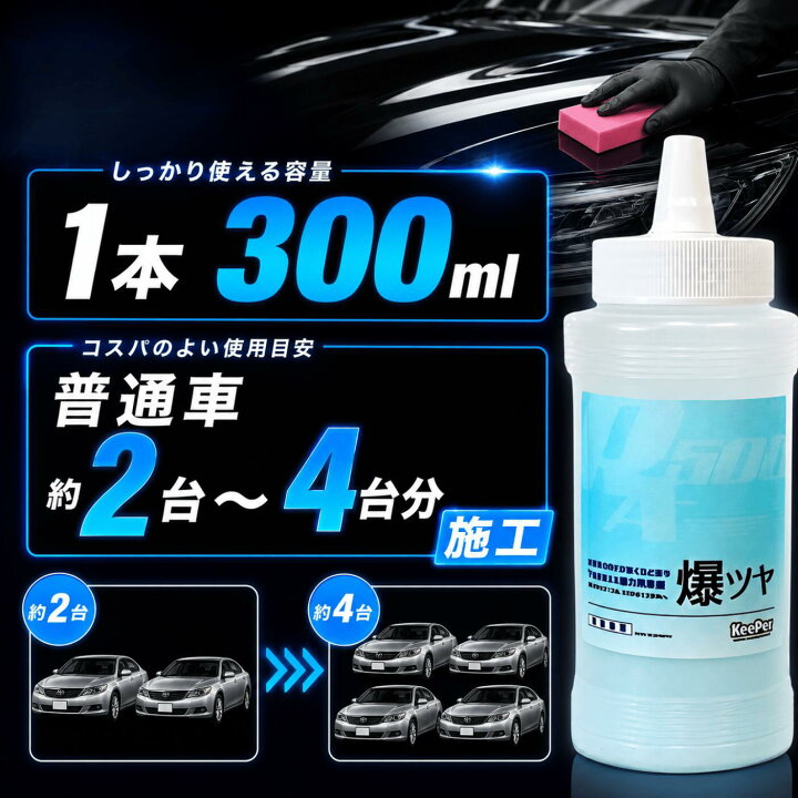 楽天市場】KeePer技研 爆ツヤ キーパー 300ml スポンジ セット 洗車 