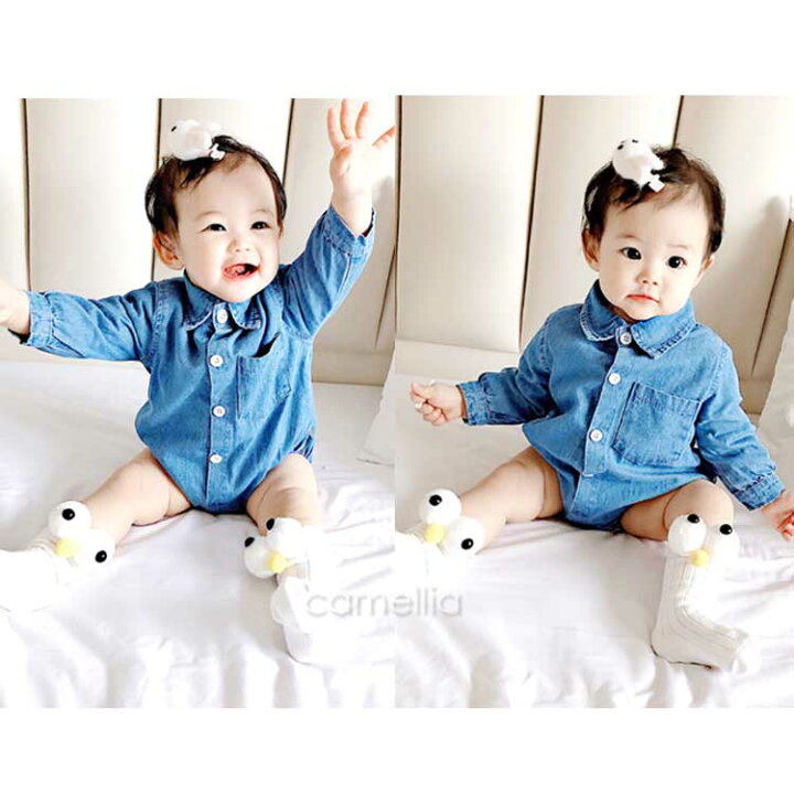 楽天市場】ベビー ロンパース ベビー服 デニムロンパース 1歳 誕生日 