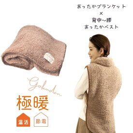 極暖ブランケット・あったかベスト セット 着る毛布 ベスト ねこベスト ねこ半纏 防寒着 冷え性 毛布 着る 暖かい あたたかい 子供 防災 グッズ アイテム 冷え 対策 寒さ対策 あったかグッズ 冷えとり 家 膝掛け ひざ掛け
