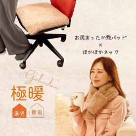 極暖お尻敷パッド・ほかほかネック セット あったかグッズ デスクワーク イス 椅子 いす オフィス 会社 ミニ 温め 冷える 防寒 冷え性 毛布 暖かい グッズ 冷え 対策 寒さ対策 冷えとり 家 膝掛け ひざ掛け 首 首元 マフラー あったか 寝る時