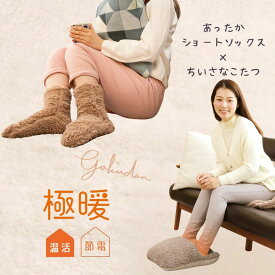 極暖あったか靴下・ちいさなこたつセット あったかグッズ デスクワーク あったか 靴下 ソックス 足元 冷え 対策 グッズ 温め 冷える 防寒 冷え性 暖かい 防災 冷えとり 家 冷え取り靴下 足先 足の先 冬 冷たい 暖かい 温める 入れるだけ