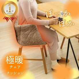 極暖 チェア クッション 椅子のクッション 椅子 クッション イス いす 座面 腰 お尻 下半身 置くだけ あったか グッズ 冬 暖かい 秋冬 室内 茶色 ブラウン 洗える 防寒 暖かい 冷え性 冷え 寒い 床 冷える デスクワーク