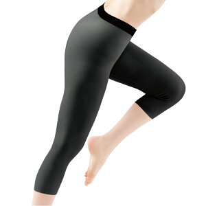 お医者さんのサポートスパッツ ピタ肌 スパッツ レディース 七分丈 7分丈 短め 女 大人 黒 ブラック 健康 トレーニング スポーツ 運動 サポート 膝 膝裏 ひざ ヒザ 脚 足 女性用 ウォーキング