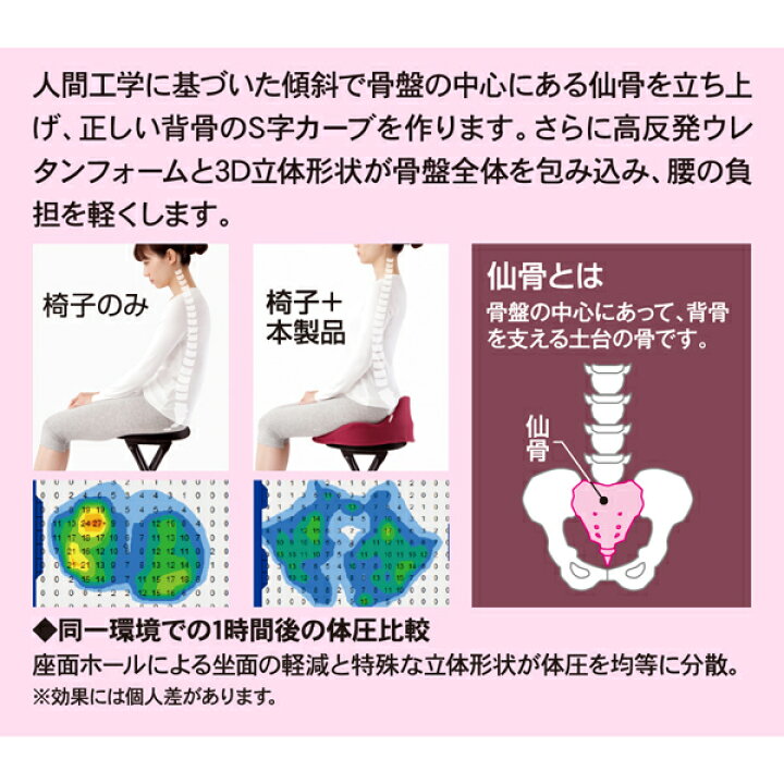 楽天市場 あす楽 送料無料 仙骨クッション 仙律 腰痛対策 クッション 骨盤クッション 姿勢 姿勢矯正 背筋 デスクワーク オフィス 仕事 職場 座り仕事 床 引き締め 締める 骨盤矯正 ゆがみ 椅子 いす 高反発 円座クッション お尻 腰 骨盤 産前 産後 痔 猫背 グッズ