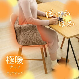 極暖 チェア クッション 椅子のクッション 椅子 クッション イス いす 座面 腰 お尻 下半身 置くだけ あったか グッズ 冬 暖かい 秋冬 室内 茶色 ブラウン 洗える 防寒 暖かい 冷え性 冷え 寒い 床 冷える デスクワーク