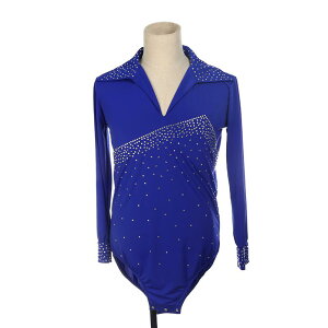 フィギュアスケート 衣装 男の子 メンズ 子供 長袖 トップス アイスダンス アイススケート ボーイ レオタード ストレッチ キラキラ フォーマンス コスチューム 発表会 競技用 レッスン着 新