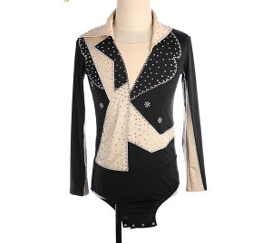 フィギュアスケート 衣装 服 男の子 メンズ 子供 長袖 トップス アイスダンス アイススケート レオタード ストレッチ キラキラ 華やか コスチューム 発表会 競技用 レッスン着 新体操 ダンス