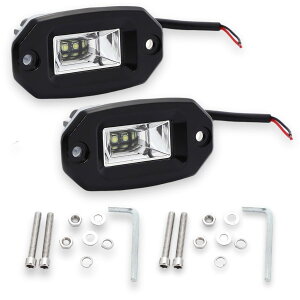 Kanoan LED ���[�N���C�g 2�Z�b�g ���ߍ��� 20W 12V 24V �L�p ��Ɠ� IP68 6000K 2300LM �h�� �h�o �o�b�N�����v �g���b�N (2�Z�b�g)
