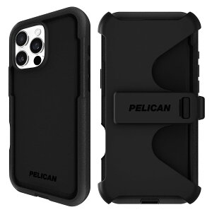 Pelican Voyager iPhone 16 Pro Max �P�[�X [MagSafe�Ή�] ���ȓd�b�P�[�X 18�t�B�[�g �~���^���[�O���[�h�̗����ی� - iPhone 16 Pro Max�p�x���g�N���b�v�z���X�^�[�t�����ϋv�d�b�J�o�[ - �u