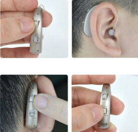 補聴器 充電式 耳掛けタイプ シルバー 片耳 右耳 左耳 デジタル 音量調節 軽量 小型