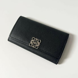 LOEWE　ロエベ　6連キーケース　アナグラム　レザー　ブラック　ユニセックス　【中古】