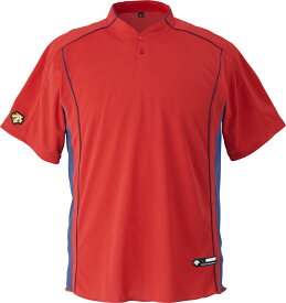 デサント（DESCENTE） 【男女兼用野球・ソフトボール用ウェア】立衿2ボタンベースボールシャツレッド (ds-db109b-red) Tシャツ　プレゼント　ギフト