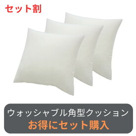 【セット割・送料無料】複数購入がお得！ウォッシャブル角型クッション 同一サイズ2個～5個セット 洗える 30×30 35×35 40×40 45×45 50×50 60×60 65×65 70×70 サイズが選べる ヌードクッション 角型 日本製