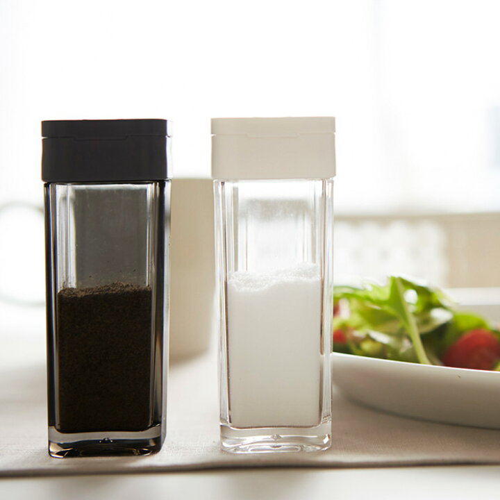 楽天市場 山崎実業 スパイスボトル タワー Tower おしゃれ 調味料入れ キャニスター 保存容器 塩胡椒入れ 塩 コショウ スパイス 片手で開閉 容器 キッチン ダイニング キッチン小物 ホワイト ブラック 2863 2864 Yamazaki タワーシリーズ ヤマソロ公式 A La Mode