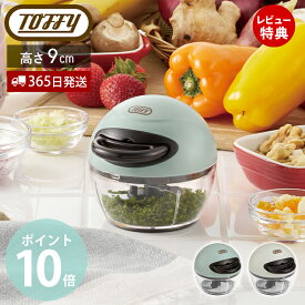 【365日出荷&当店限定特典付】toffy トフィー ハンディチョッパー ナノ きざむ 調理器具 ミキサー 5枚 カッター スムージー 離乳食 レシピ 時短 便利 手のひらサイズ おしゃれ かわいい 北欧 レトロ K-HC12 ラドンナ LADONNA