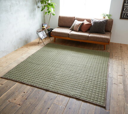 楽天市場 ラグマット 洗える 北欧 ラグ カーペット 絨毯 おしゃれ 正方形 Mix Knit 185 185 人気 さらさら 床暖房 ホットカーペット対応 スミノエ キルティング グリーン 緑 グレー キルトラグ キルト 洗濯 リビング こたつ マット 夏用 ヤマソロ公式 A La Mode