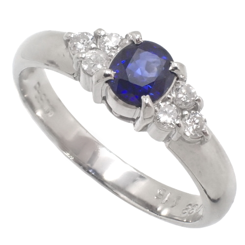 サファイヤ ダイヤモンドリング 指輪 ジュエリー アクセサリー Pt900プラチナ  シルバー銀 ブルー青 レディース 12(52)号 40802059953
