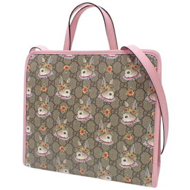 GUCCI(グッチ) グッチチルドレンズ ヒグチユウコ トートバッグ トートバッグ ハンドバッグ ショルダー 2way うさぎ ウサギ GGスプリームキャンバス ベージュ/エボニー ピンク桃 シルバー金具 630542 レディース 40802072973【中古】【アラモード】【spr】