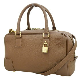 LOEWE(ロエベ) アマソナ23 ハンドバッグ ショルダーバッグ 2WAY ミニボストン Amazona 斜め掛け アナグラム レザー ダークブラウン焦げ茶 ゴールド金具 レディース 40802076803【中古】【アラモード】