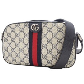 GUCCI(グッチ) オフィディア クロスボディバッグ ショルダーバッグ 肩掛け 斜め掛け シェリーライン GGスプリームキャンバス レザー ネイビー紺 ベージュ マットシルバー金具 681064 96IWN 4076(2024年3月現在現行品) メンズ 40802084347【中古】【アラモード】